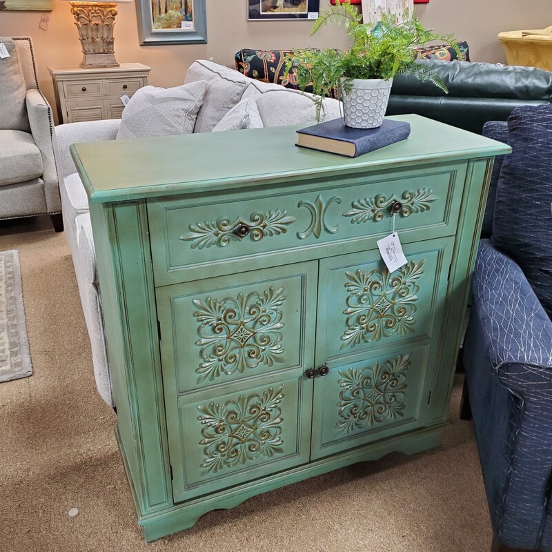 Turquoise/green Cabinet, Size: 37x15x36