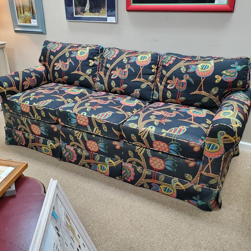 Custom Uph Sofa, Black, Size: 83W