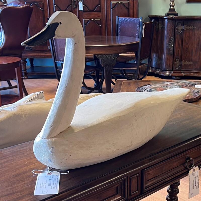 Life Size Swan Decoy, Vintage, Signed
29in long x 18in tall x 10in wide