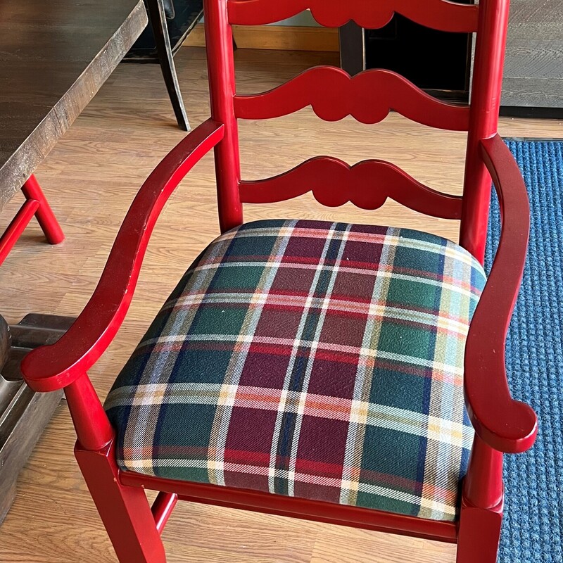 Country Dining Chairs, Red, Set Of 6