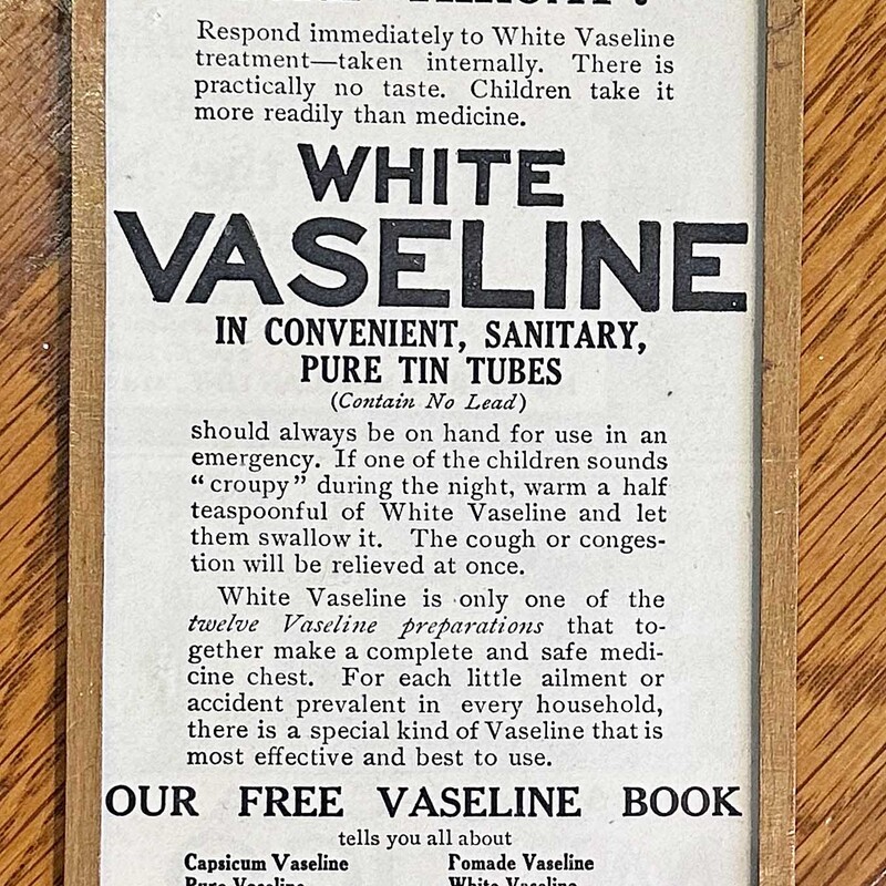Vint Vaseline Framed Ad