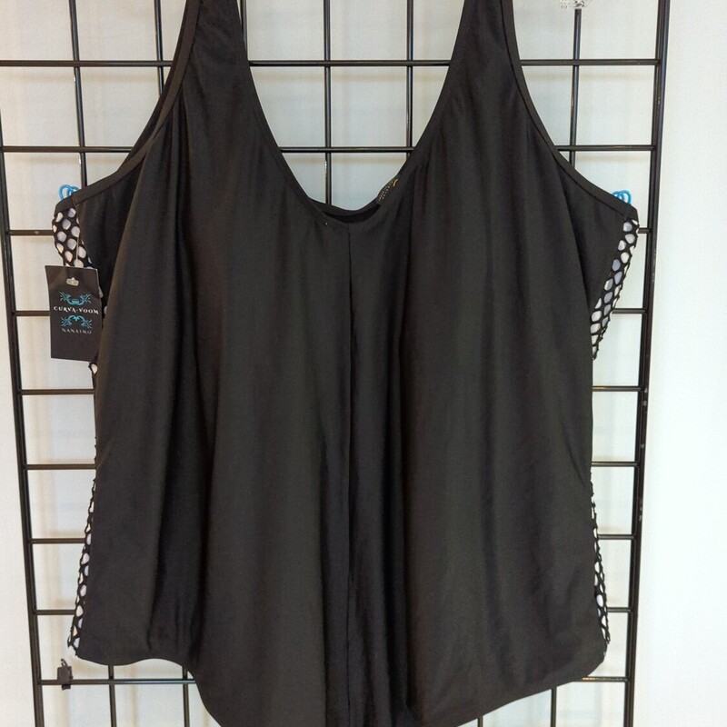 Sea Swimwear One Piece,
Black & Grey, Size: 4X