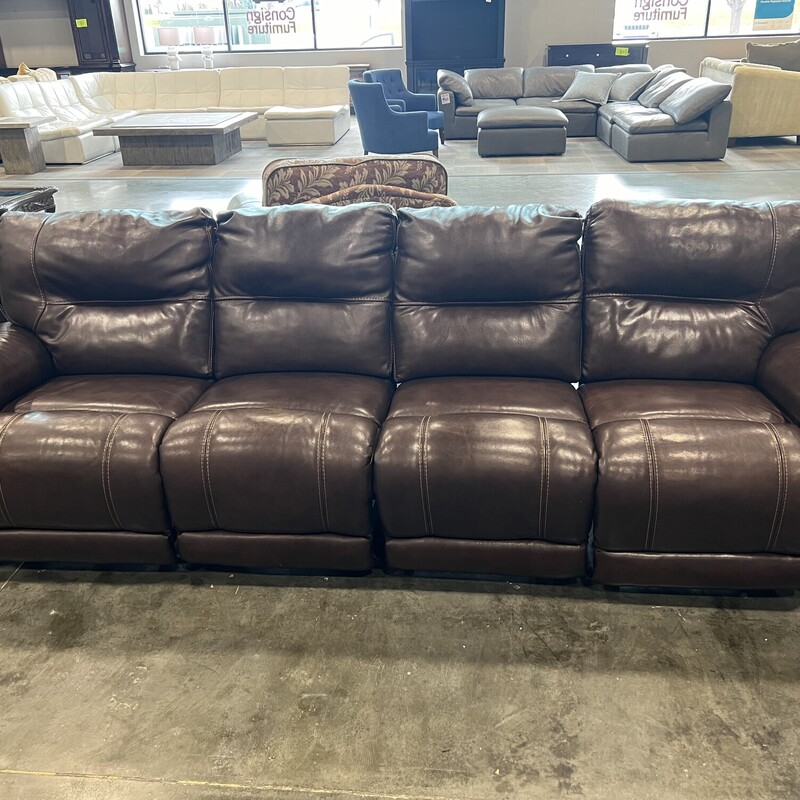 Ennis Brown Leather Reclining Sofa