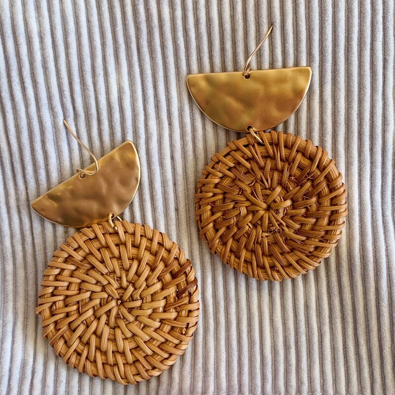 Gold Boho Moon Earrings