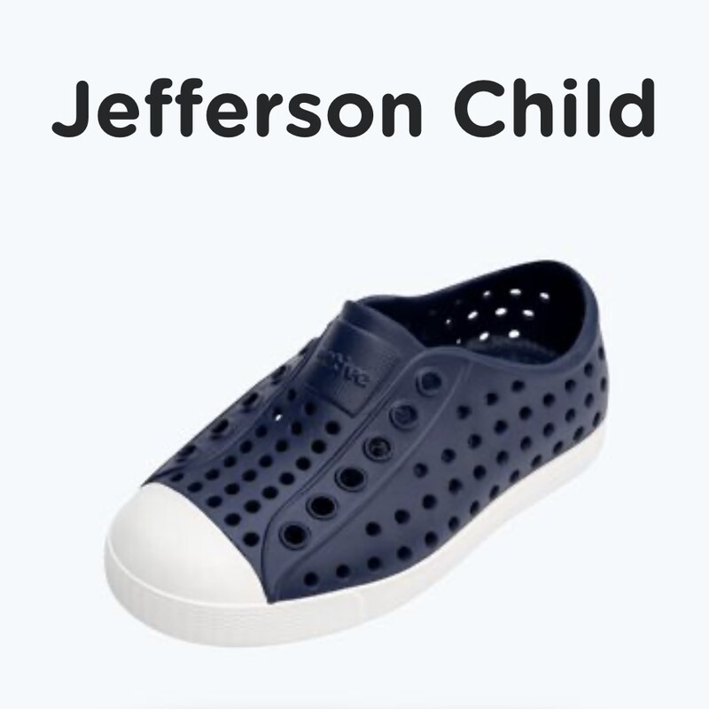 Native Jefferson Youth, Regatta Blue, Size: J4

It's the leader of lite-ness and our original EVA all-star, the uncompromisable Jefferson. Like any reigning ruler of the ring, the Jefferson encompasses all of the fine features that you'd expect from a Native shoe. It's shock absorbent, odor resistant, hand-washable, and comes in an infinite assortment of colors and treatments. Capabilities clouds could only dream of.

MATERIALS
Rubber Rand and Toe
Injection Molded EVA Construction