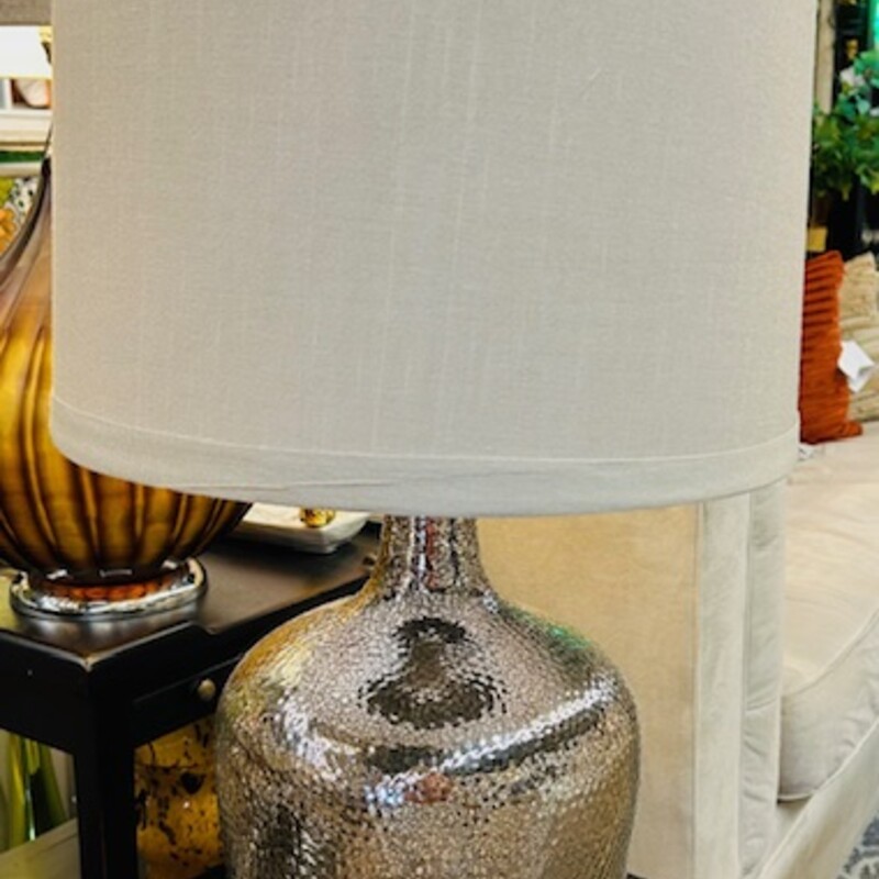 Hammered Mercury Glass Lamp
Silver Cream Size: 15 x 26H