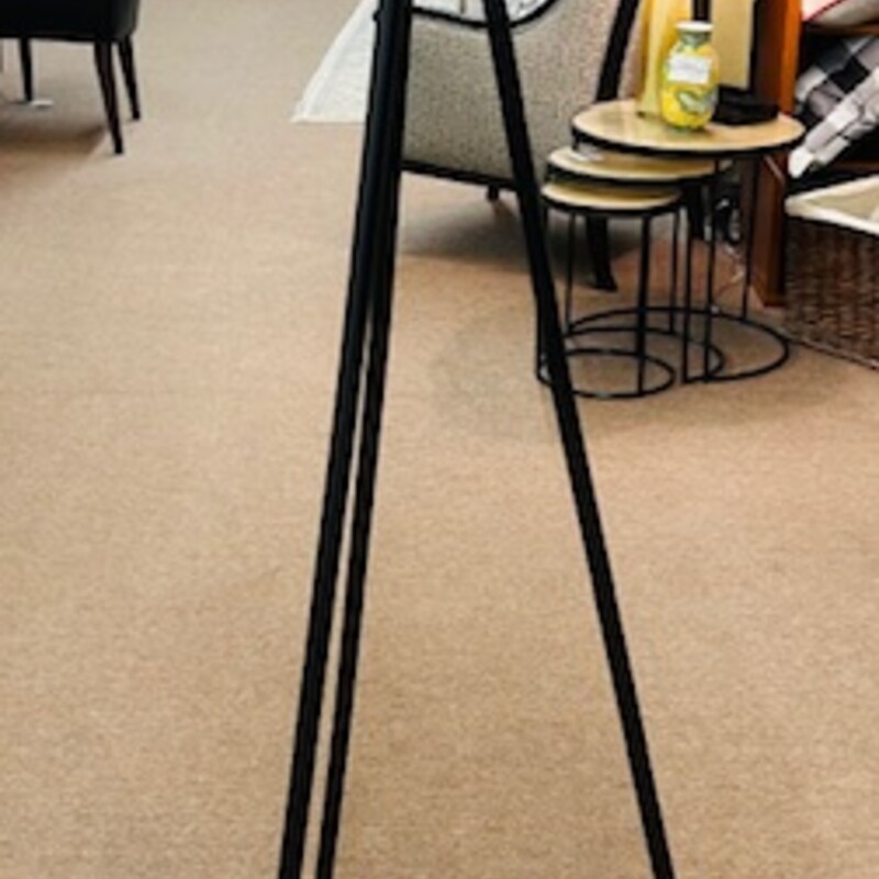 Floor Lamp Tripod Base
Black Iron Base with  White Shade
Size: 16x62H
NEW
Matching Floor Lamp Sold Separately