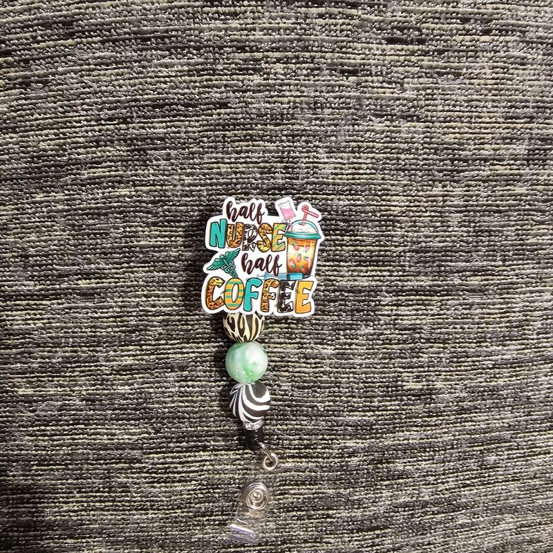 BADGE REEL HALF NURSE, LEOPARD/