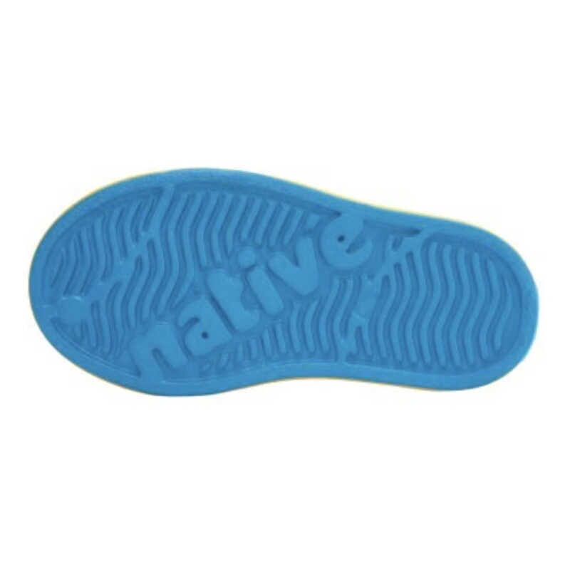 Native Jefferson Child, Wave Blue/Yellow, Size: C9

It's the leader of lite-ness and our original EVA all-star, the uncompromisable Jefferson. Like any reigning ruler of the ring, the Jefferson encompasses all of the fine features that you'd expect from a Native shoe. It's shock absorbent, odor resistant, hand-washable, and comes in an infinite assortment of colors and treatments. Capabilities clouds could only dream of.

MATERIALS
Rubber Rand and Toe
Injection Molded EVA Construction