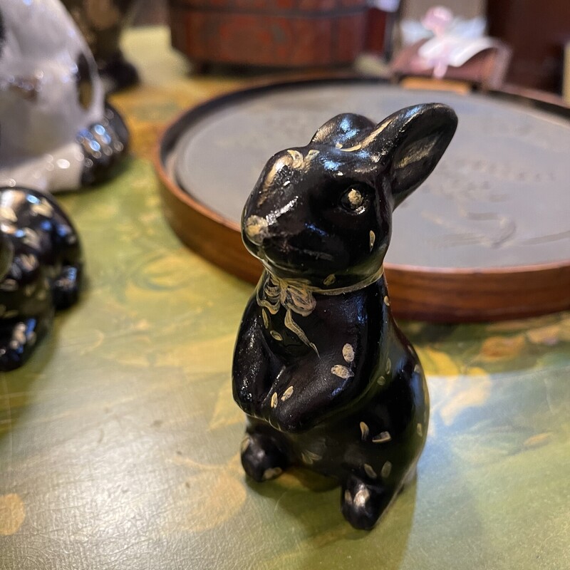 Hand-painted Black Bunny