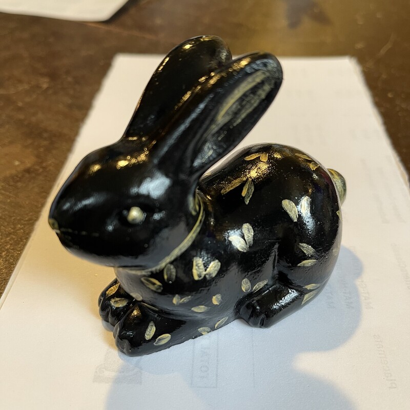 Hand-painted Black Bunny