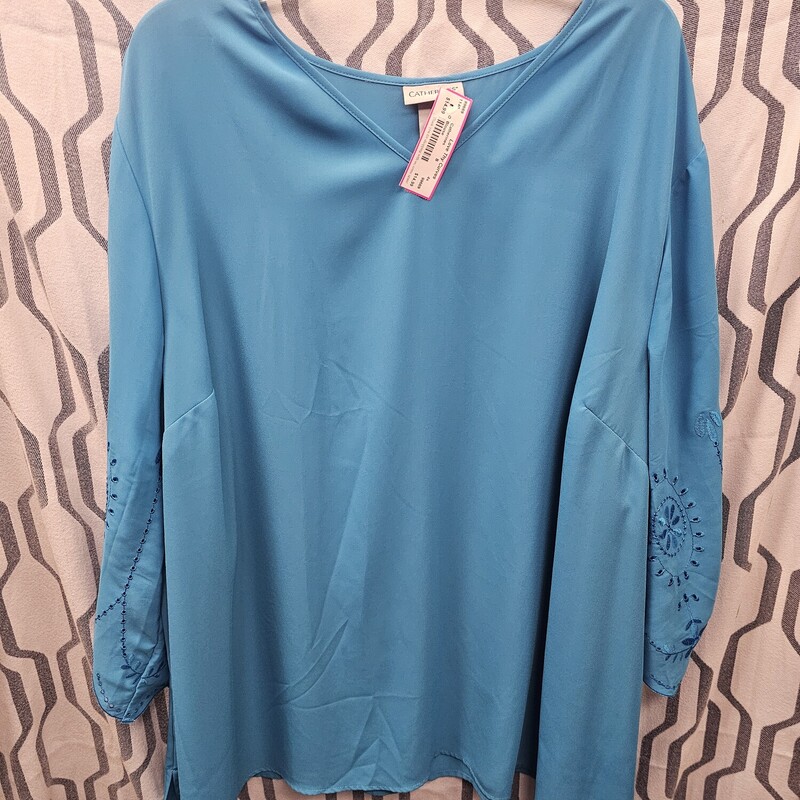 Half sleeve blouse in blue with the best boho sleeves!