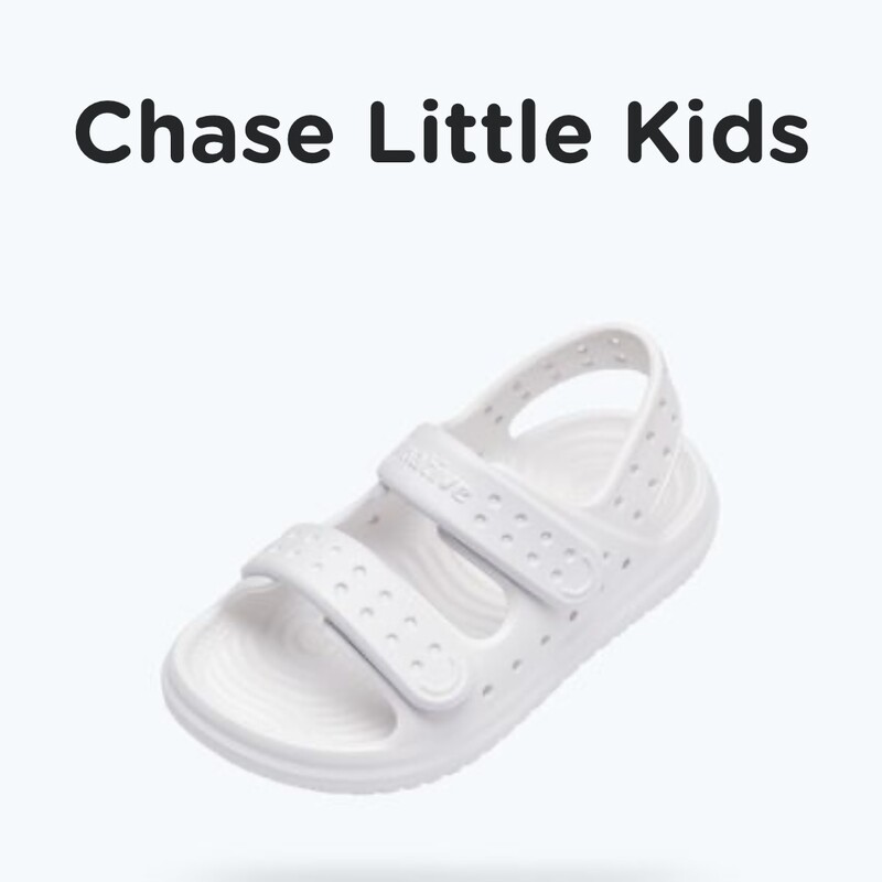Native - Chase Little Kid, Soft Shell White, Size: C4

Your adventurer is ready to take on anything in this extra cushioned, water-friendly sandal. Chase is entirely made from one piece (no glue needed) for added durability and comes with two adjustable straps and a grippy tread to keep tiny feet secure as they explore on land and by the water.

MATERIALS
Injection molded Sugarlite EVA
Easy to Clean
Odor Resistant
Durable
