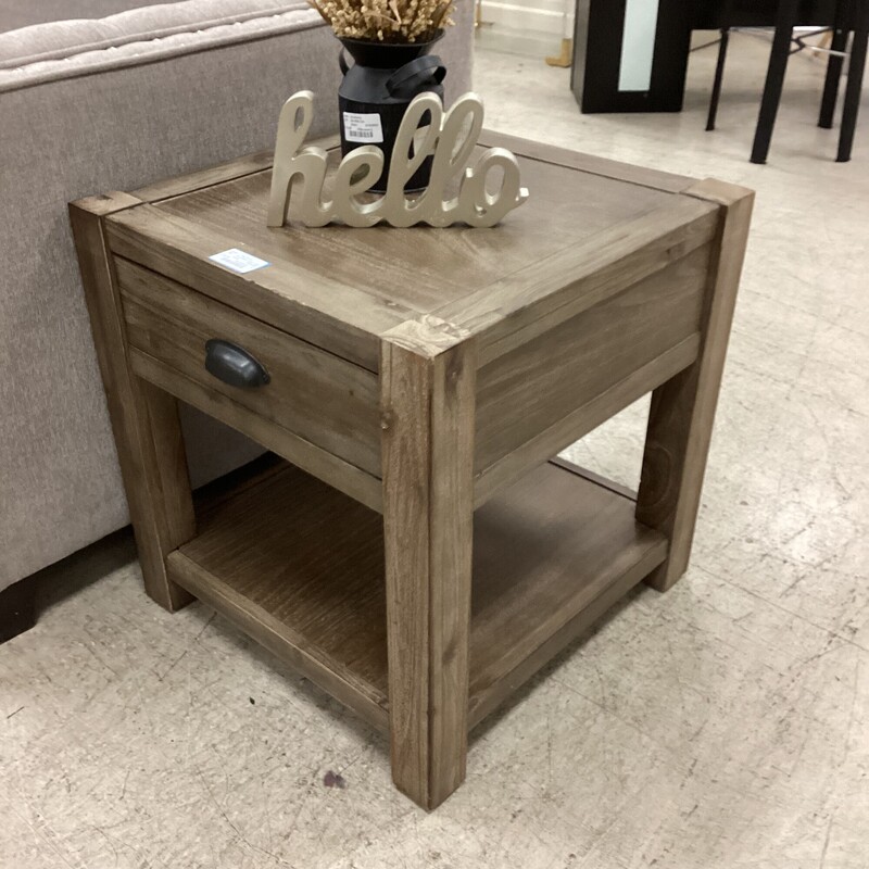 Wood End Table 1 Drawer, Wood, World Market<br />
22in wide x 22in deep x 24in tall