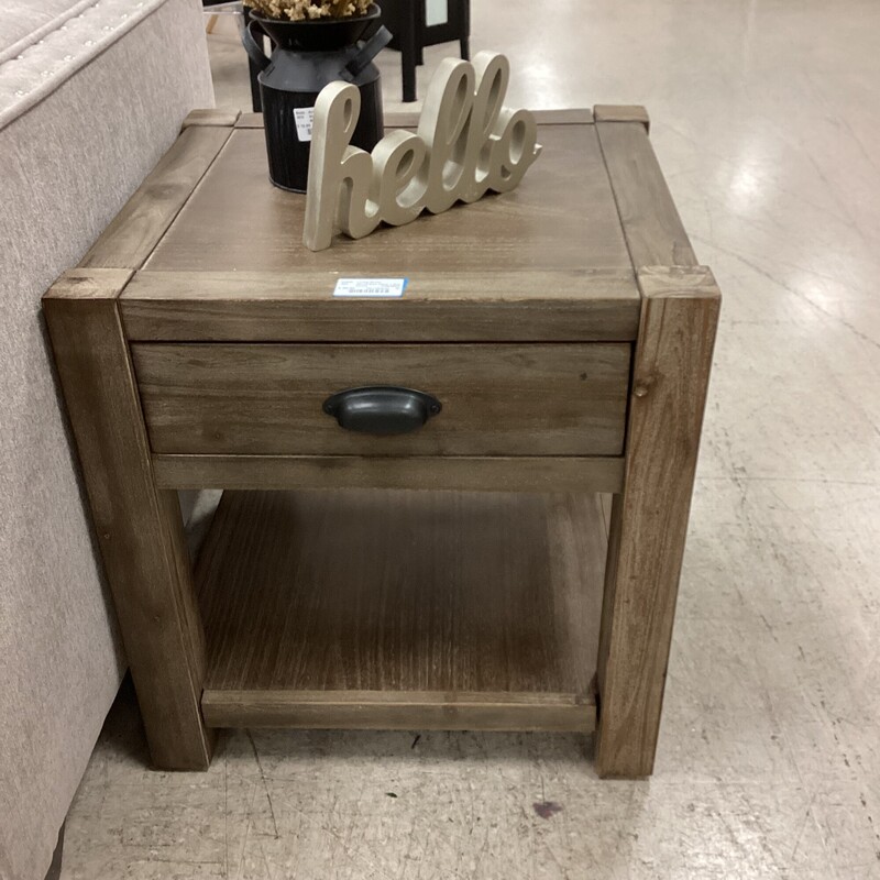 Wood End Table 1 Drawer