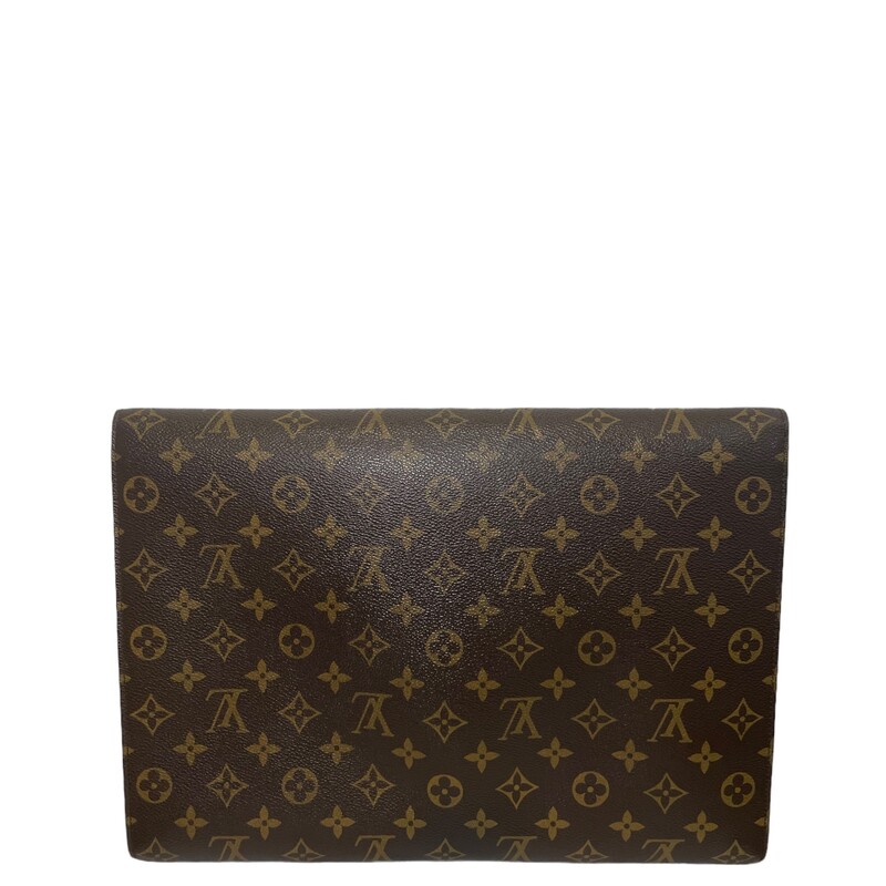 Louis Vuitton Vintage Porte Clutch<br />
Coated canvas with leather trim<br />
One interio pocket with zipper<br />
Code:SL1906<br />
Dimensions:Size(inch) : W13.8 x H10.2 x D1.2inch<br />
Note: Some peeling in the interior pocket