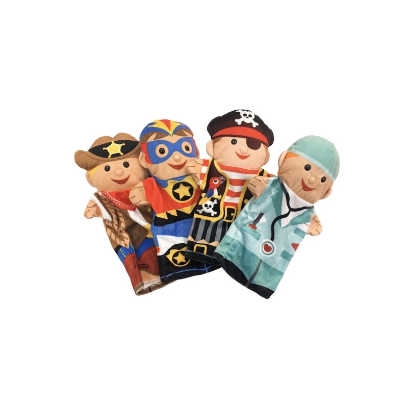 Puppets: 4pc Cowboy/Superhero/Pirate/Doctor, Toy

Located at Pipsqueak Resale Boutique inside the Vancouver Mall or online at:

#resalerocks #pipsqueakresale #vancouverwa #portland #reusereducerecycle #fashiononabudget #chooseused #consignment #savemoney #shoplocal #weship #keepusopen #shoplocalonline #resale #resaleboutique #mommyandme #minime #fashion #reseller

All items are photographed prior to being steamed. Cross posted, items are located at #PipsqueakResaleBoutique, payments accepted: cash, paypal & credit cards. Any flaws will be described in the comments. More pictures available with link above. Local pick up available at the #VancouverMall, tax will be added (not included in price), shipping available (not included in price, *Clothing, shoes, books & DVDs for $6.99; please contact regarding shipment of toys or other larger items), item can be placed on hold with communication, message with any questions. Join Pipsqueak Resale - Online to see all the new items! Follow us on IG @pipsqueakresale & Thanks for looking! Due to the nature of consignment, any known flaws will be described; ALL SHIPPED SALES ARE FINAL. All items are currently located inside Pipsqueak Resale Boutique as a store front items purchased on location before items are prepared for shipment will be refunded.