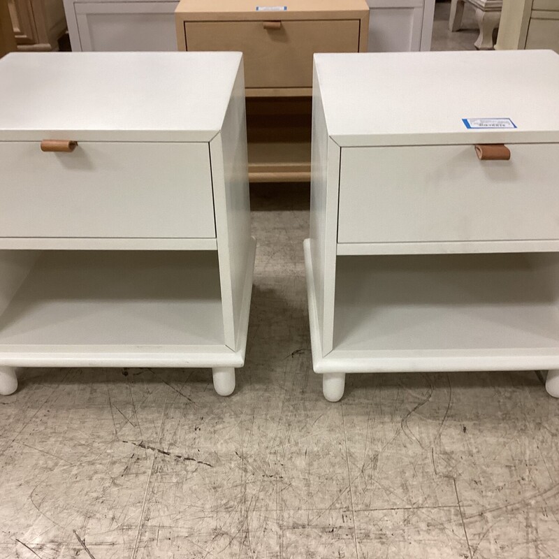 S/2 West Elm Night Stands, White, 1 Drawer
17in wide x 16in deep x 19in tall