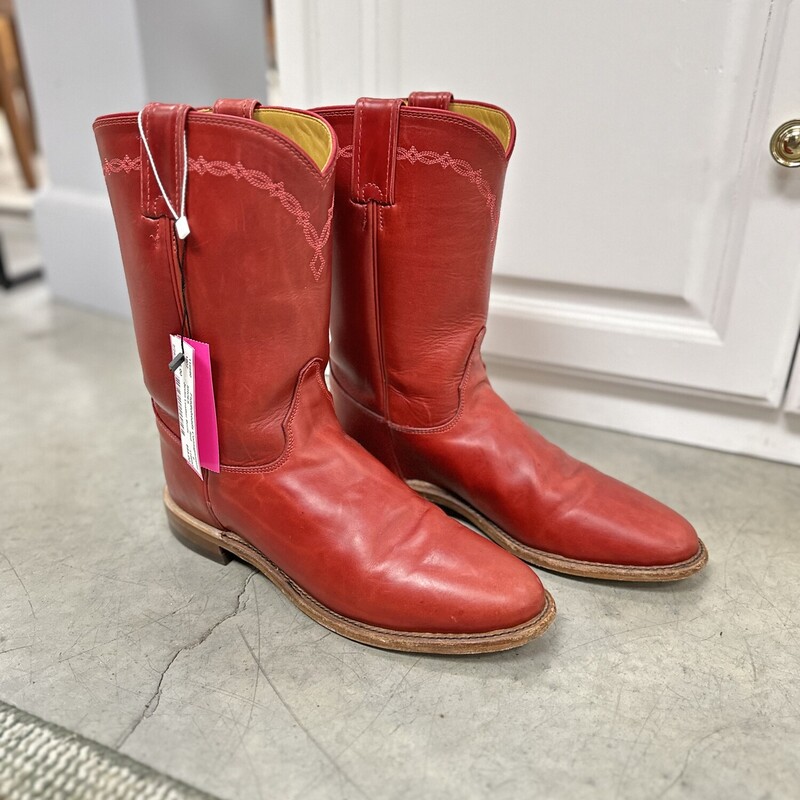 Justin Leather Boots, Red<br />
Size: 9