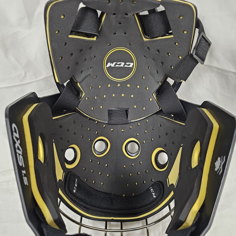 Pre-owned CCM Axis 1.5 Goalie Mask, Size: Youth. Certified through December 2026