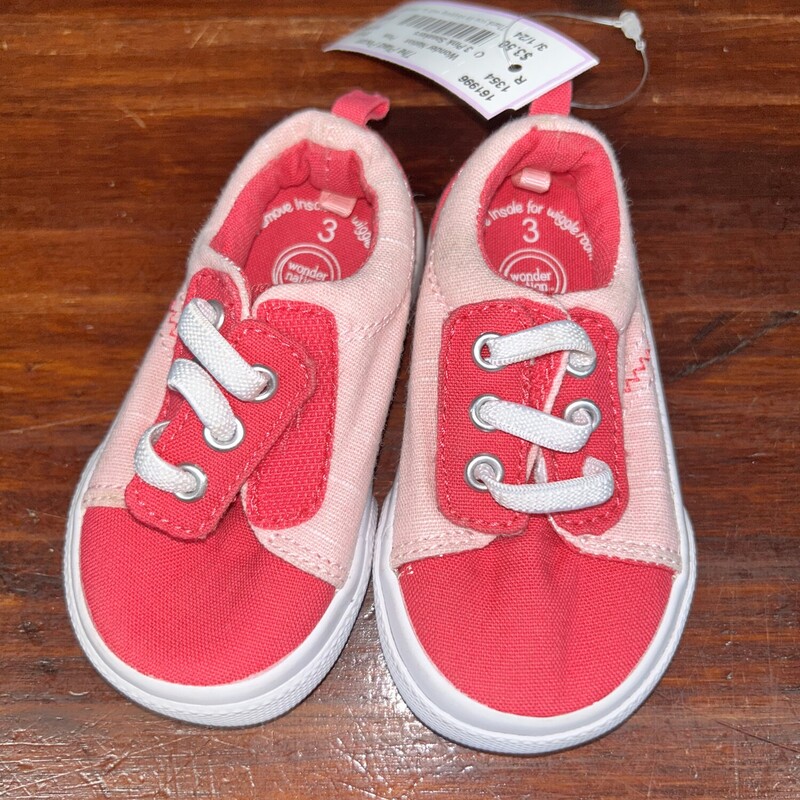 3 Pink Sneakers, Pink, Size: Shoes 3