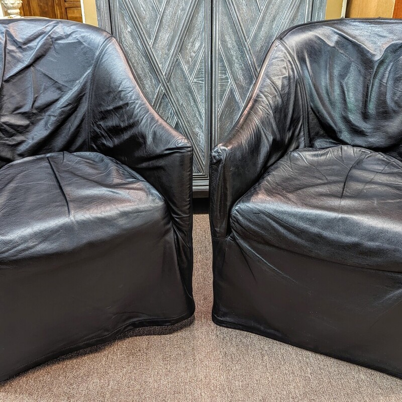 Leather Slip Cover Chairs