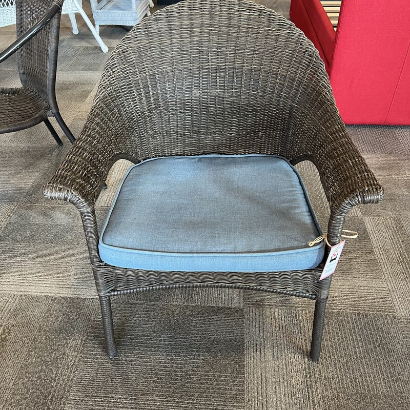 Patio Chair W/ Blue Cushi