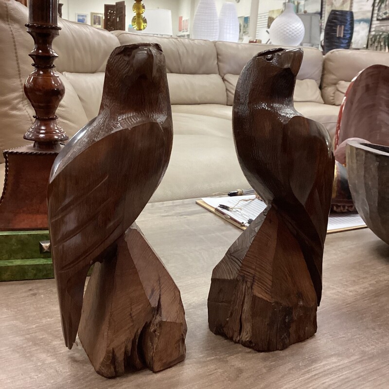 s/2 Bird Bookends, Brown, Mahogany

11 in t