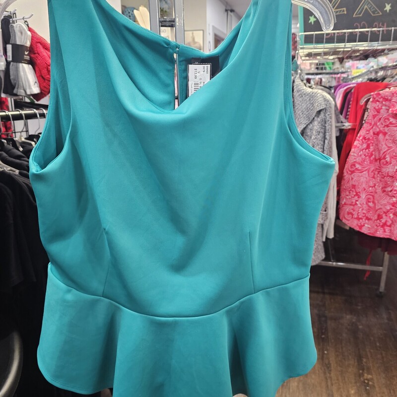 Super cute form fitting blouse in a teal green.