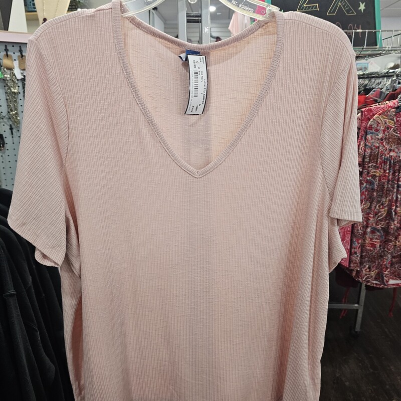 Short sleeve knit top in pink