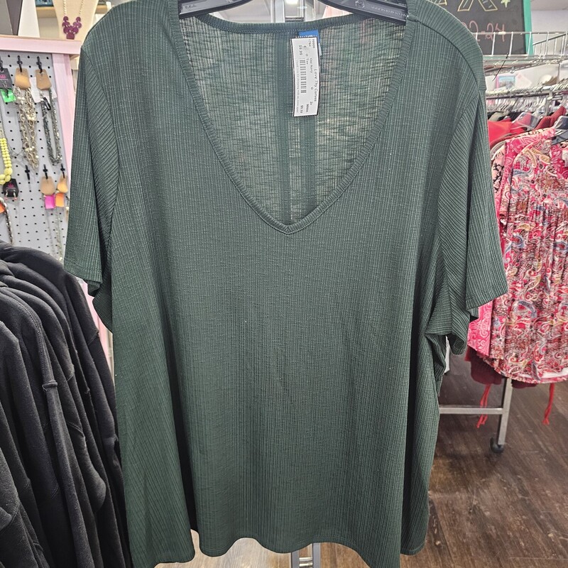 Short sleeve knit top in green