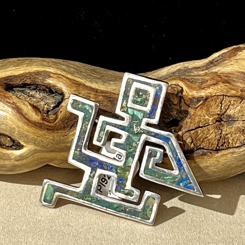 Sterling inlay Mexican pin