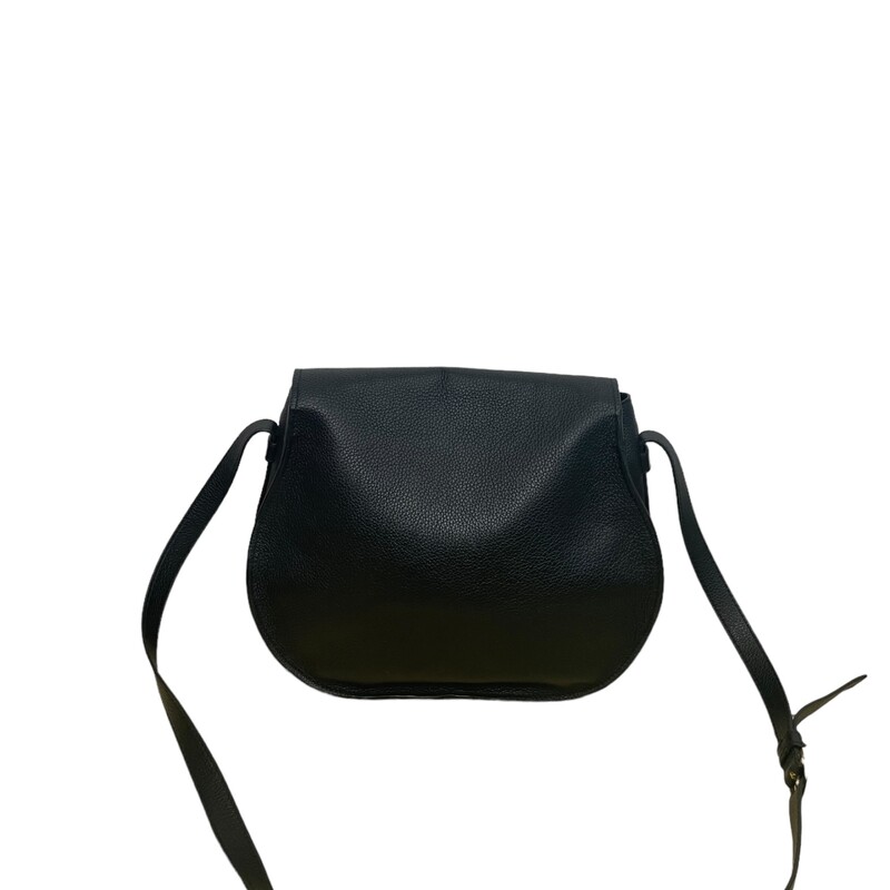 Black Chloe Marcie Crossbody<br />
Marcie Medium Leather Saddle Bag in black leather and gold-tone hardware with dangling tassel<br />
Fold Over Flap<br />
Interior design details: flat card pocket<br />
Dimensions: 13in wide x 9in high x 2.4in deep<br />
Adjustable shoulder strap drops 22in