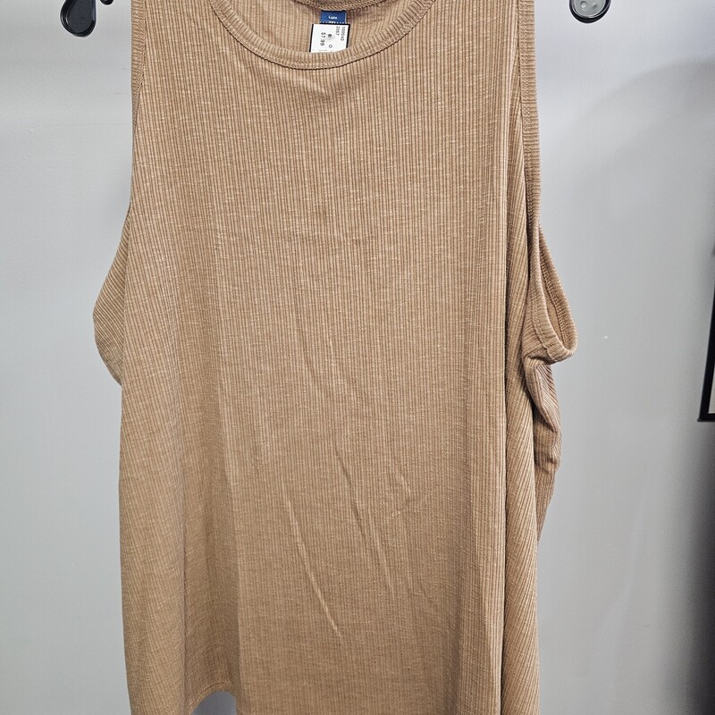 Ribbed tank top in a light brown