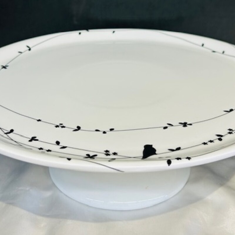 Ciroa Oiseau Bird Cake Plate
Black White Size: 12 x 4H