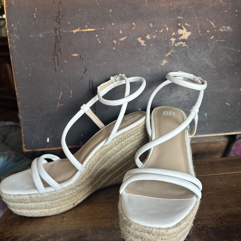 NEW BP Corded Wedge, White/ta, Size: 9.5<br />
All Sales Are Final<br />
No Returns