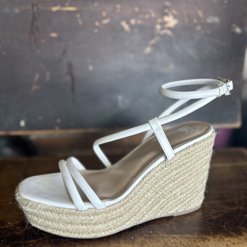 NEW BP Corded Wedge, White/ta, Size: 9.5<br />
All Sales Are Final<br />
No Returns