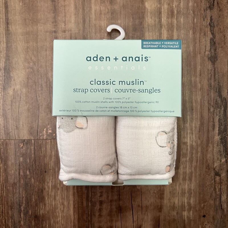 Aden + Anais Strap Covers, White, Size: Baby Gear