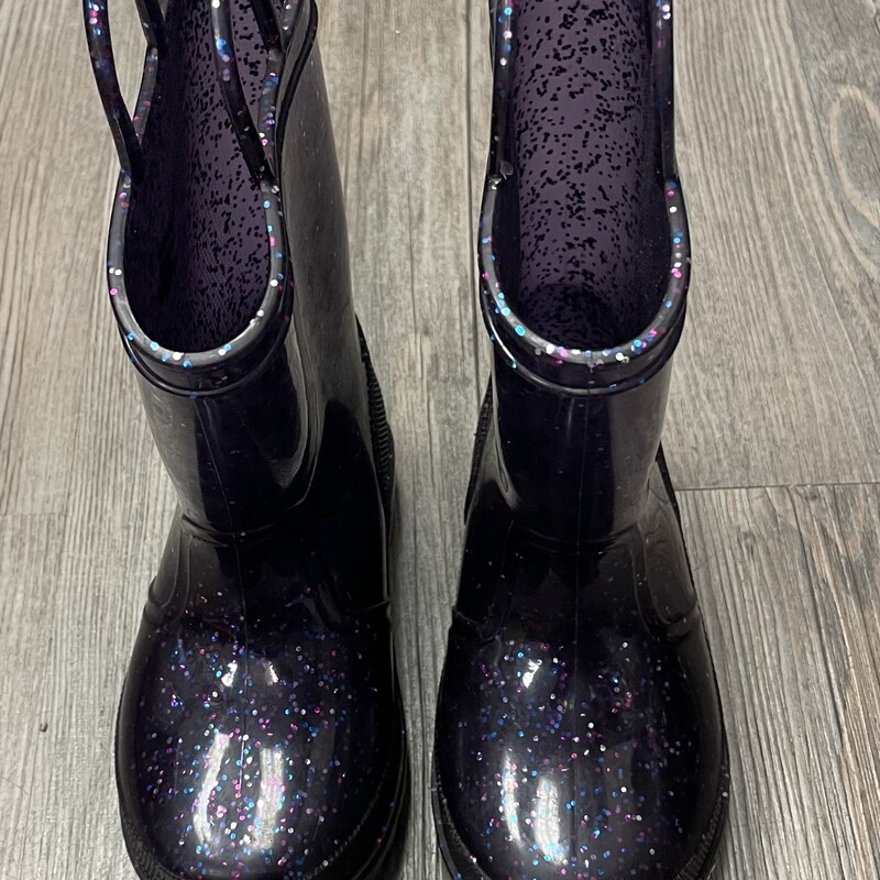 Glitter Rain Boots, Purple, Size: 6T