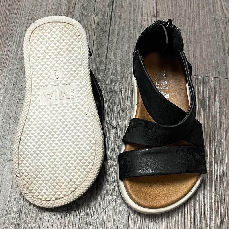 Mia Sandals, Black, Size: 6T