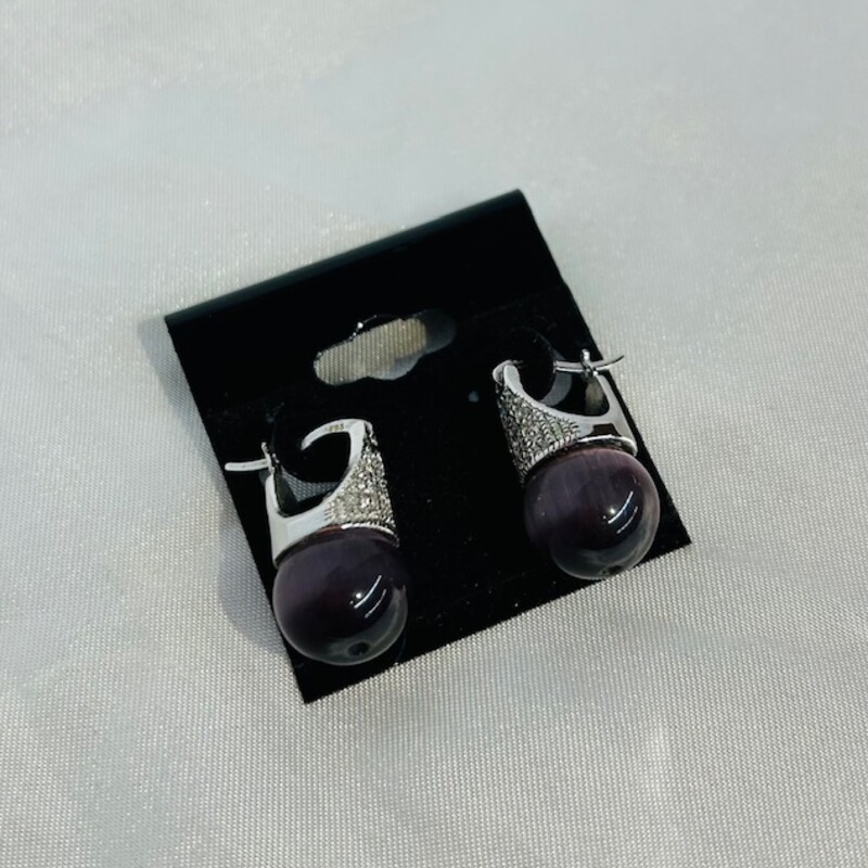 925 Marcasite Pearl Earrings
Silver Purple Size: 1L