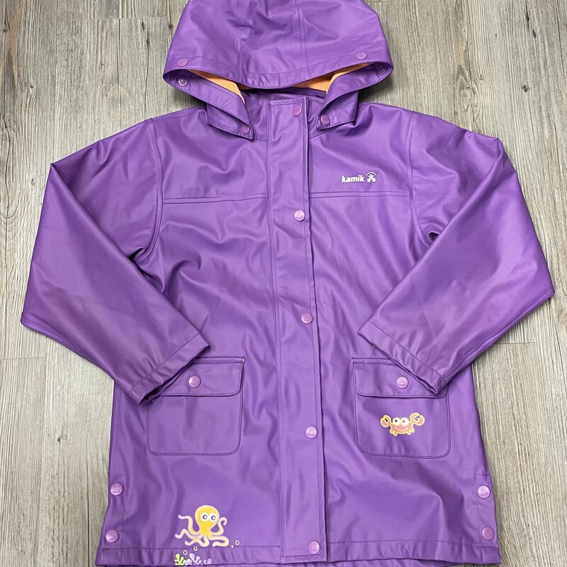 Kamik Lined Rain Jacket, Purple, Size: 7Y