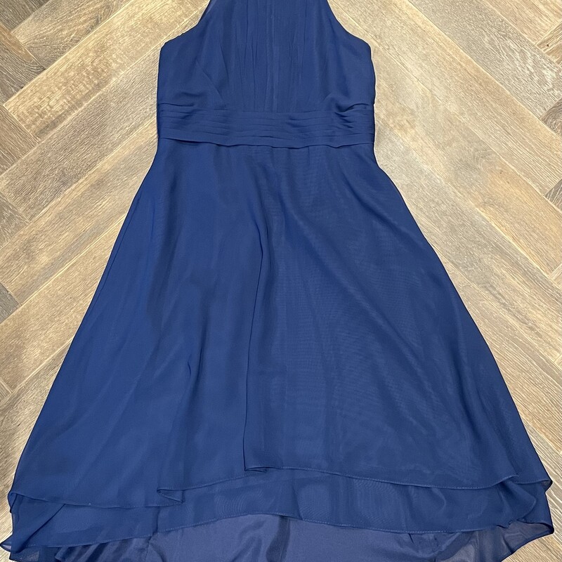 JJ House Chiffon Ruffle Dress, Navy, Size: Ladies SM