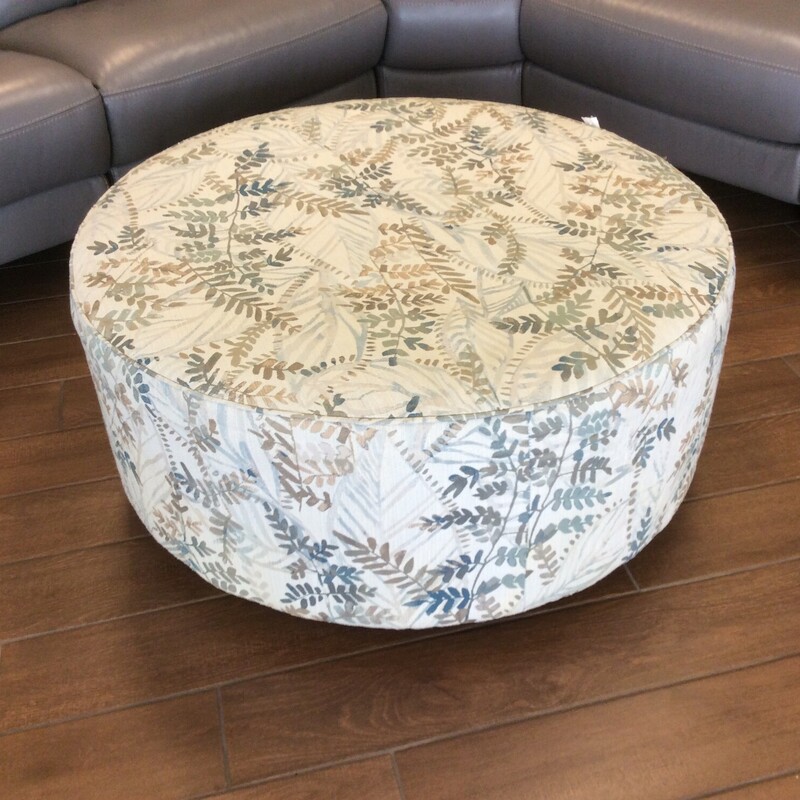 Upholstered Rolling Ottoman, Muti, Size: 38Rx17