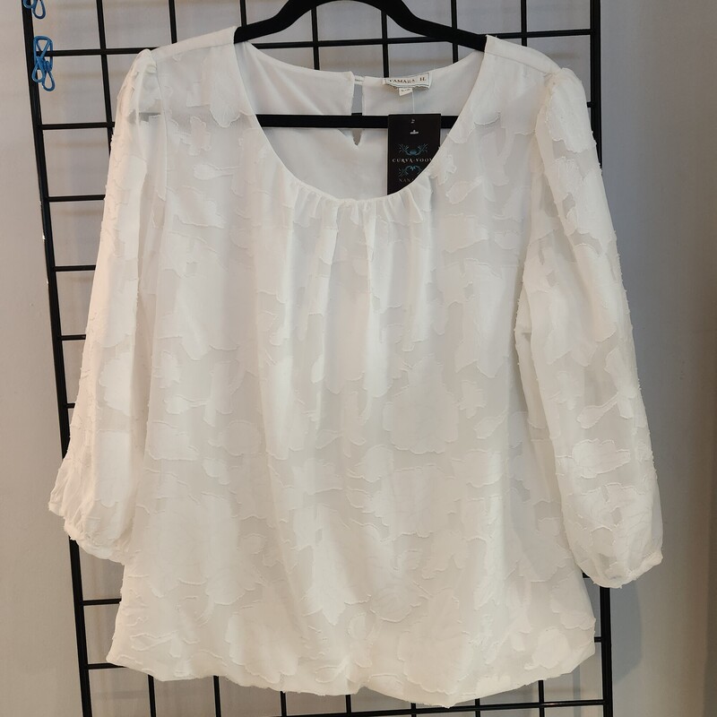 Tamara H Top, White, Size: L