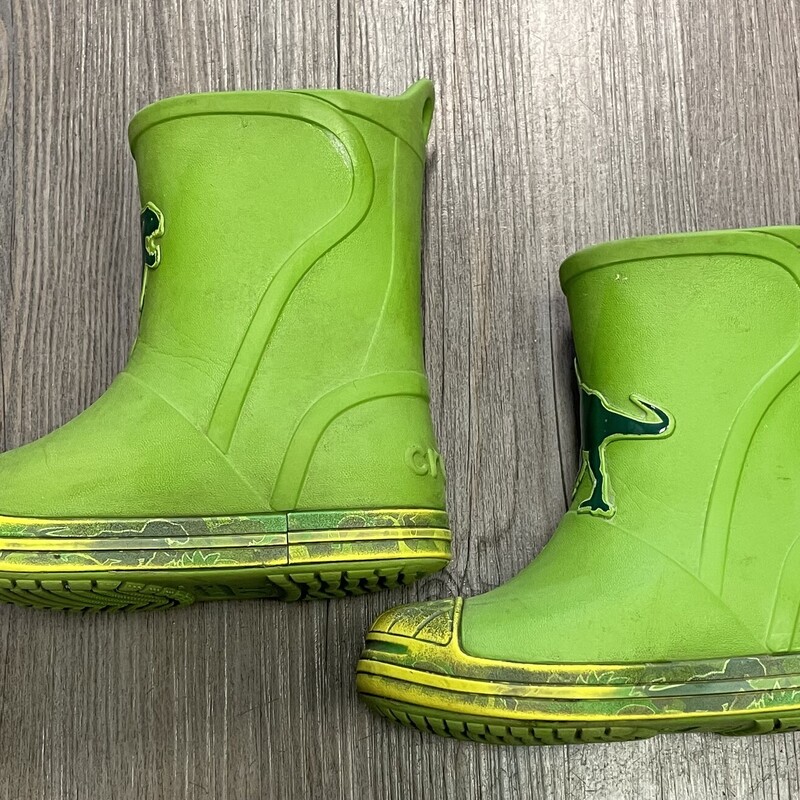 Crocs Rain Boots, Lime, Size: 7T