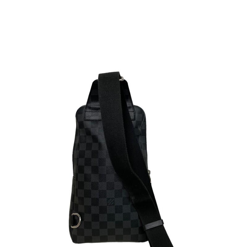 Louis Vuitton Sling Avenue<br />
Grey Coated Canvas<br />
Damier Graphite Pattern<br />
Silver-Tone Hardware<br />
Leather Trim<br />
Single Adjustable Shoulder Strap<br />
Leather Trim Embellishment & Single Exterior Pocket<br />
Twill Lining & Single Interior Pocket<br />
Zip Closure at Top<br />
Dust Bag & Lock<br />
Dimensions: Shoulder Strap Drop: 38<br />
Shoulder Strap Drop Min: 21.75<br />
Height: 11.75<br />
Width: 7.25<br />
Depth: 2<br />
 Size: MM<br />
Date code: CA5119