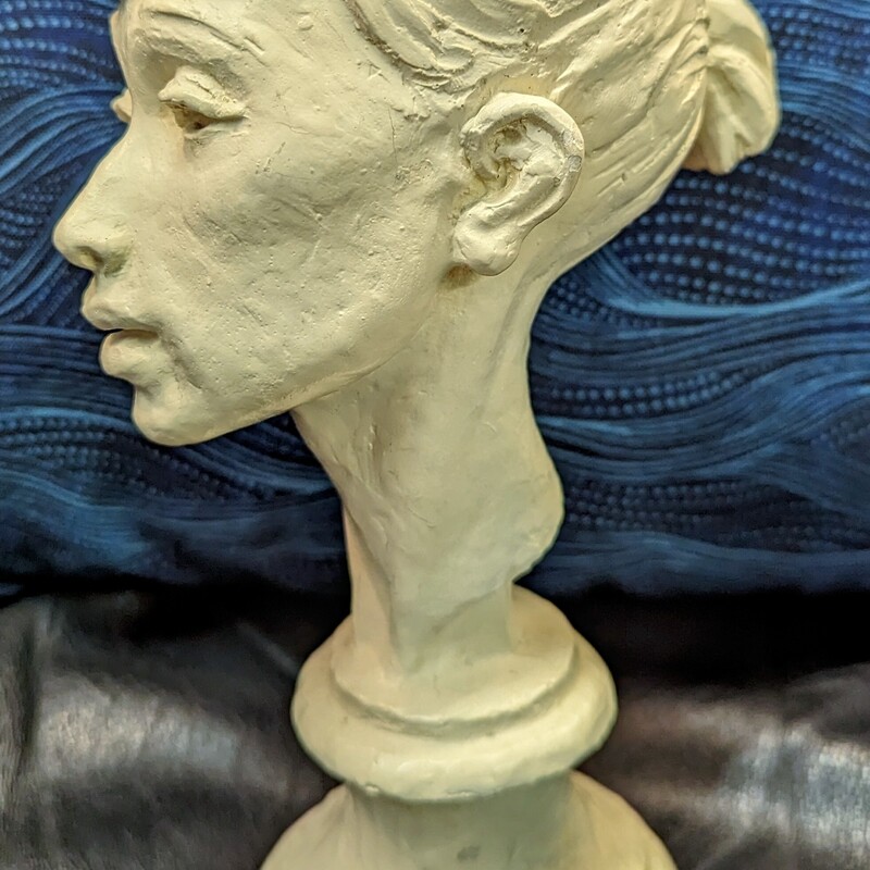Stone Painted Woman Bust