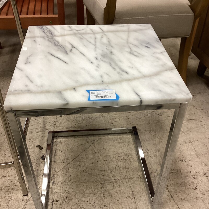 Marble C Table, Chrome, Gray
16 in x 16 in x 20 in t