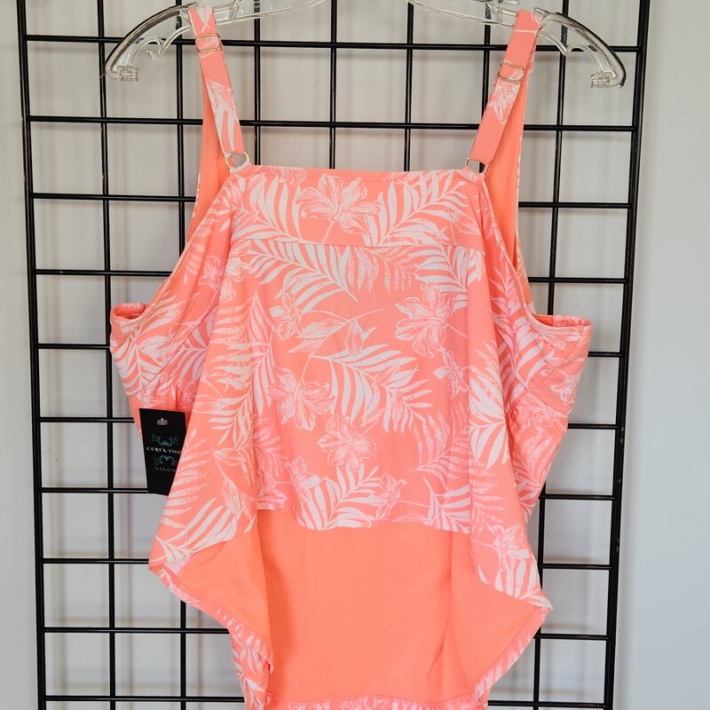 George Tankini, Pink/Whi, Size: 3X